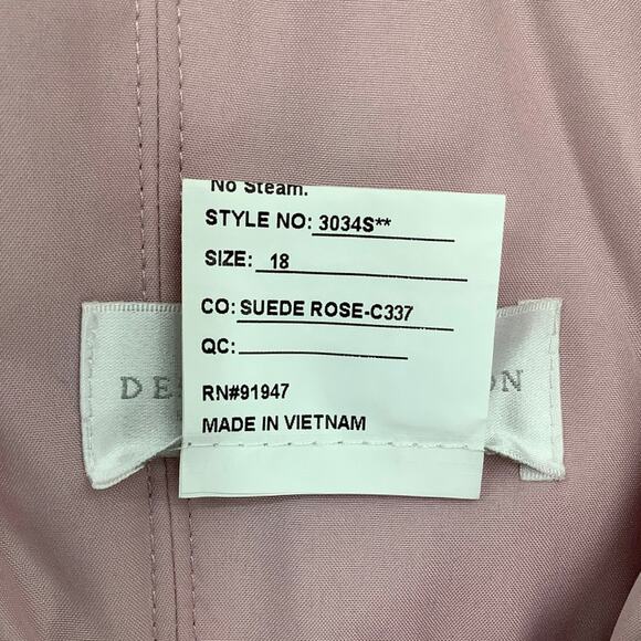 Dessy Collection Size 18 Lace Lux Chiffon Gown Dress Suede Rose $285 msrp II20-9 - Picture 4 of 8